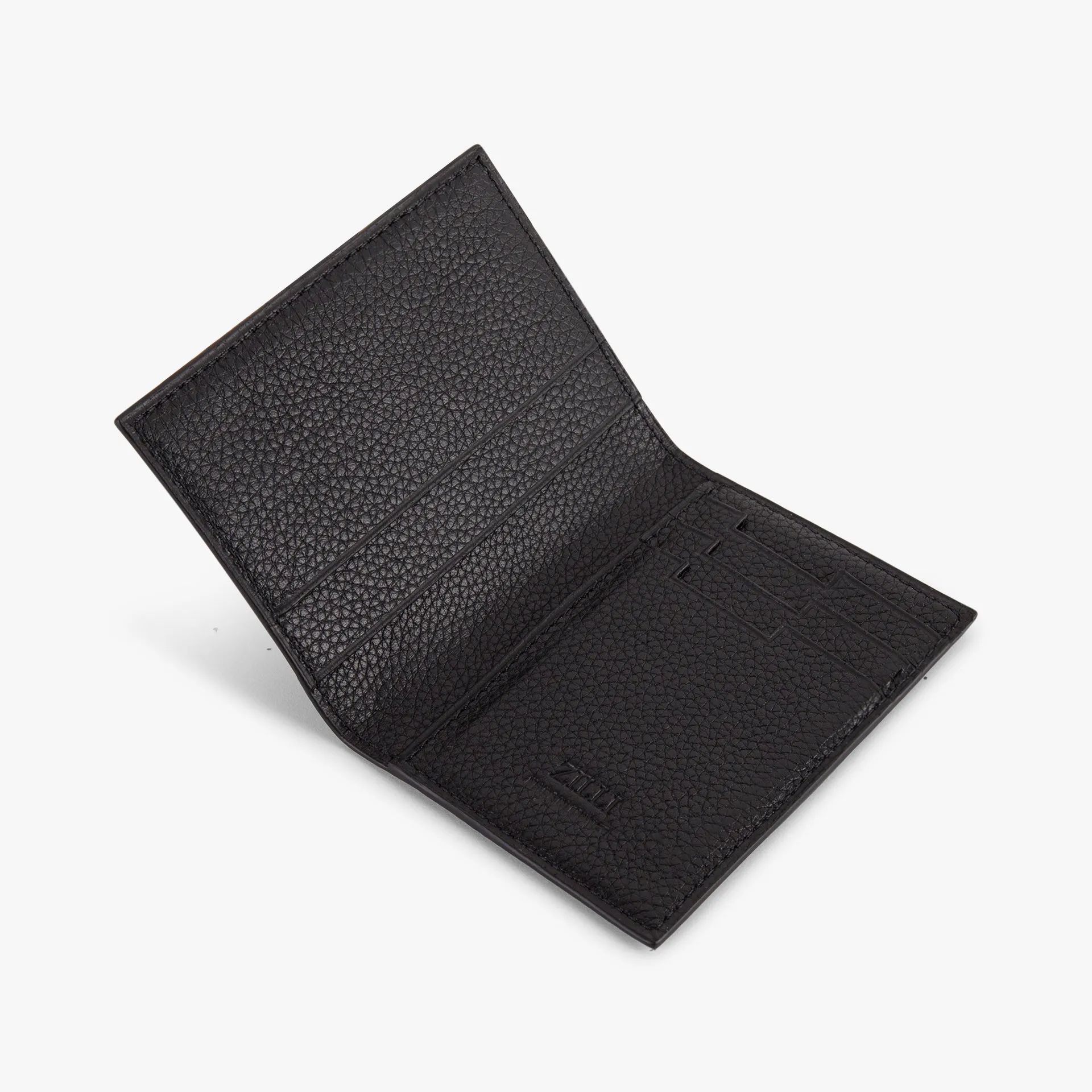 Folding Grained Calfskin Card Holder