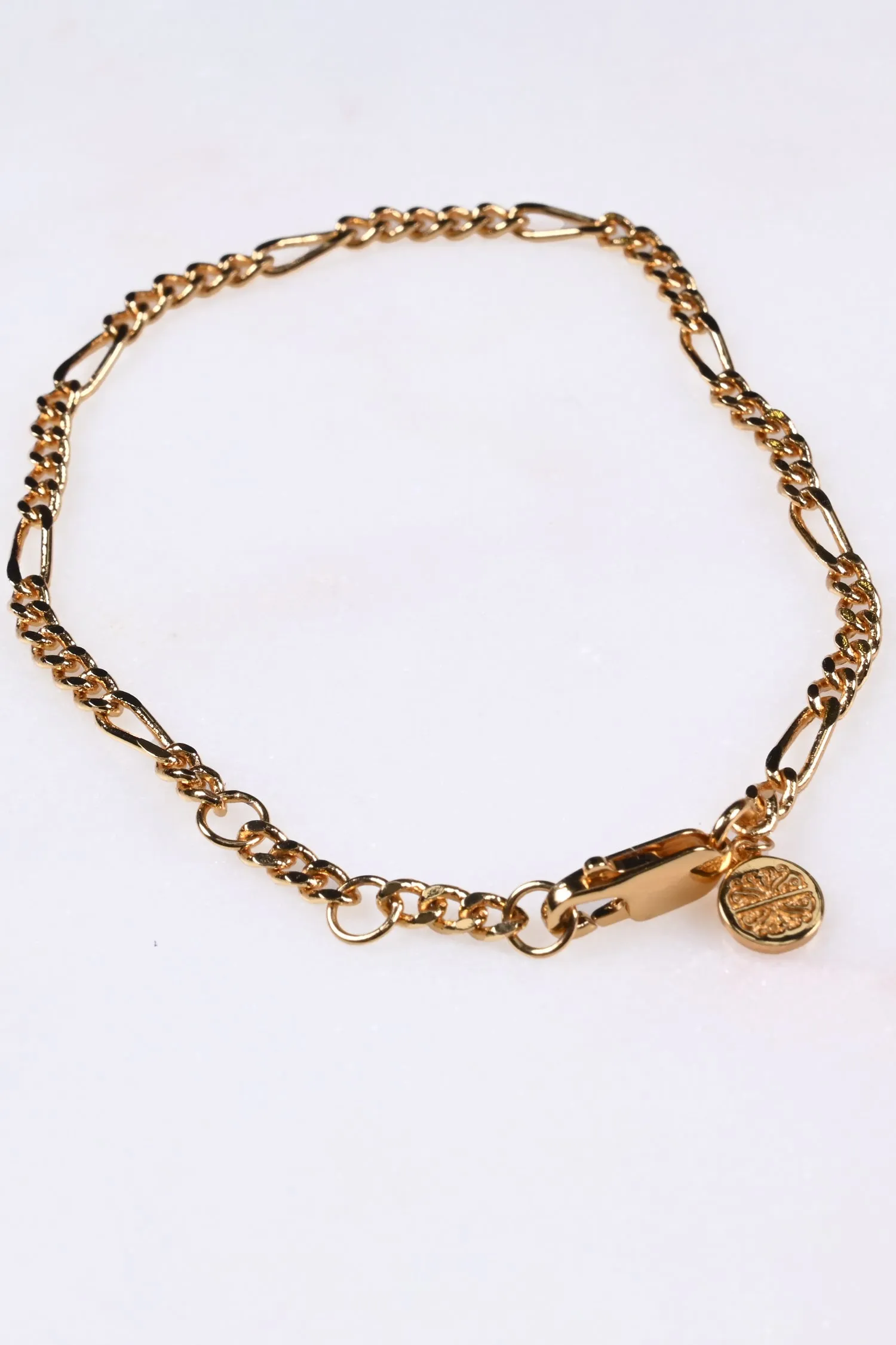 Gold Plated Figaro Chain Bracelet