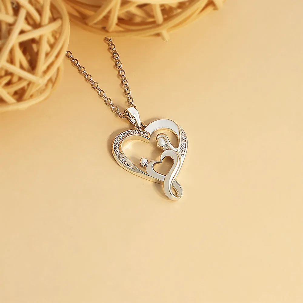 Heart Shaped Stainless Steel Jewelry Mother's Day Gift Clavicle Chain