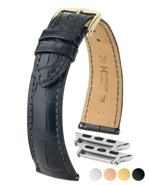 HIRSCH LONDON Genuine Louisiana Matte Alligator Watch Bracelet  042 07