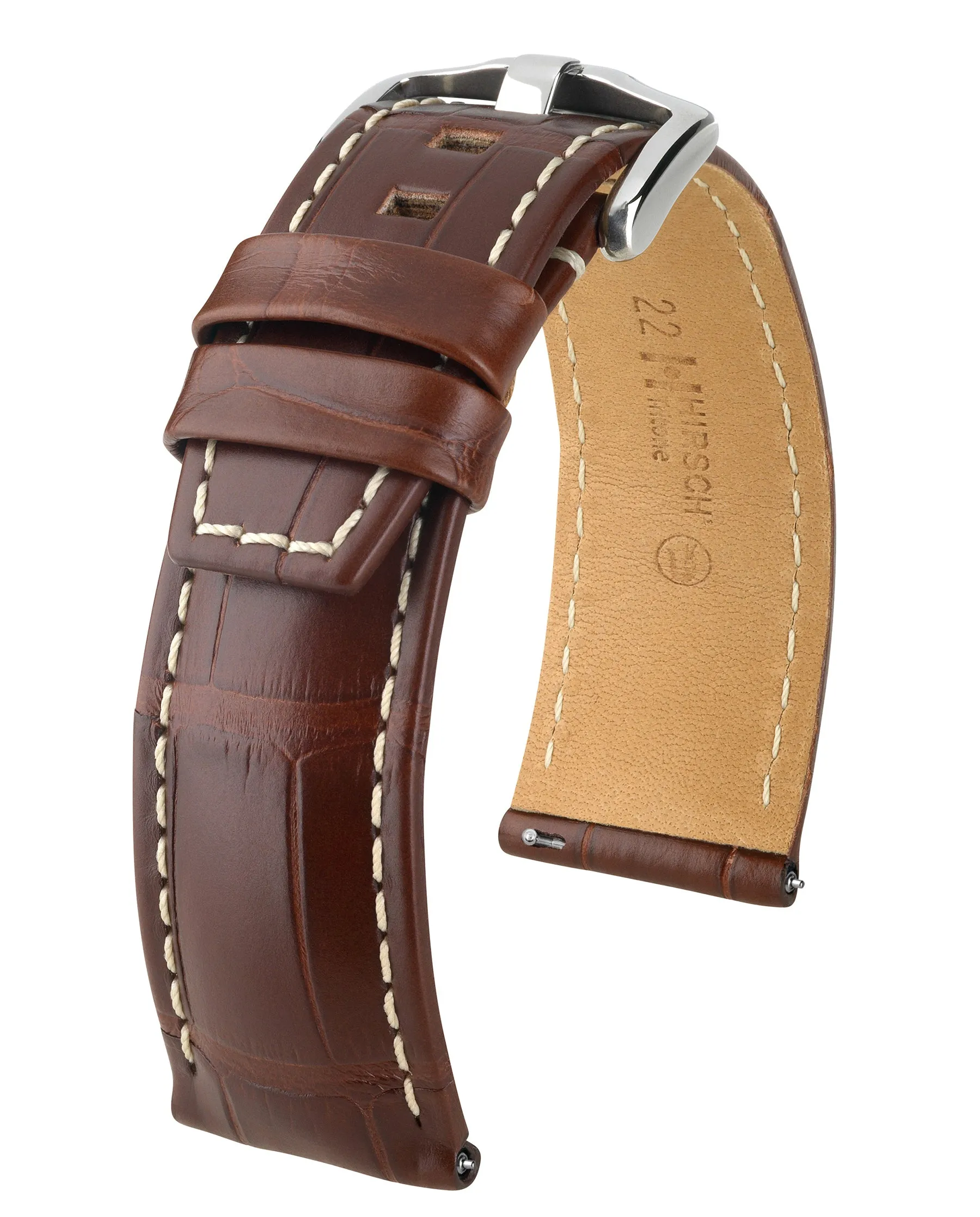 HIRSCH TRITONE Genuine Matte Louisiana Alligator  Watchband  086 07