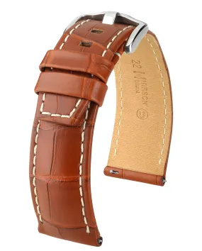 HIRSCH TRITONE Genuine Matte Louisiana Alligator  Watchband  086 07