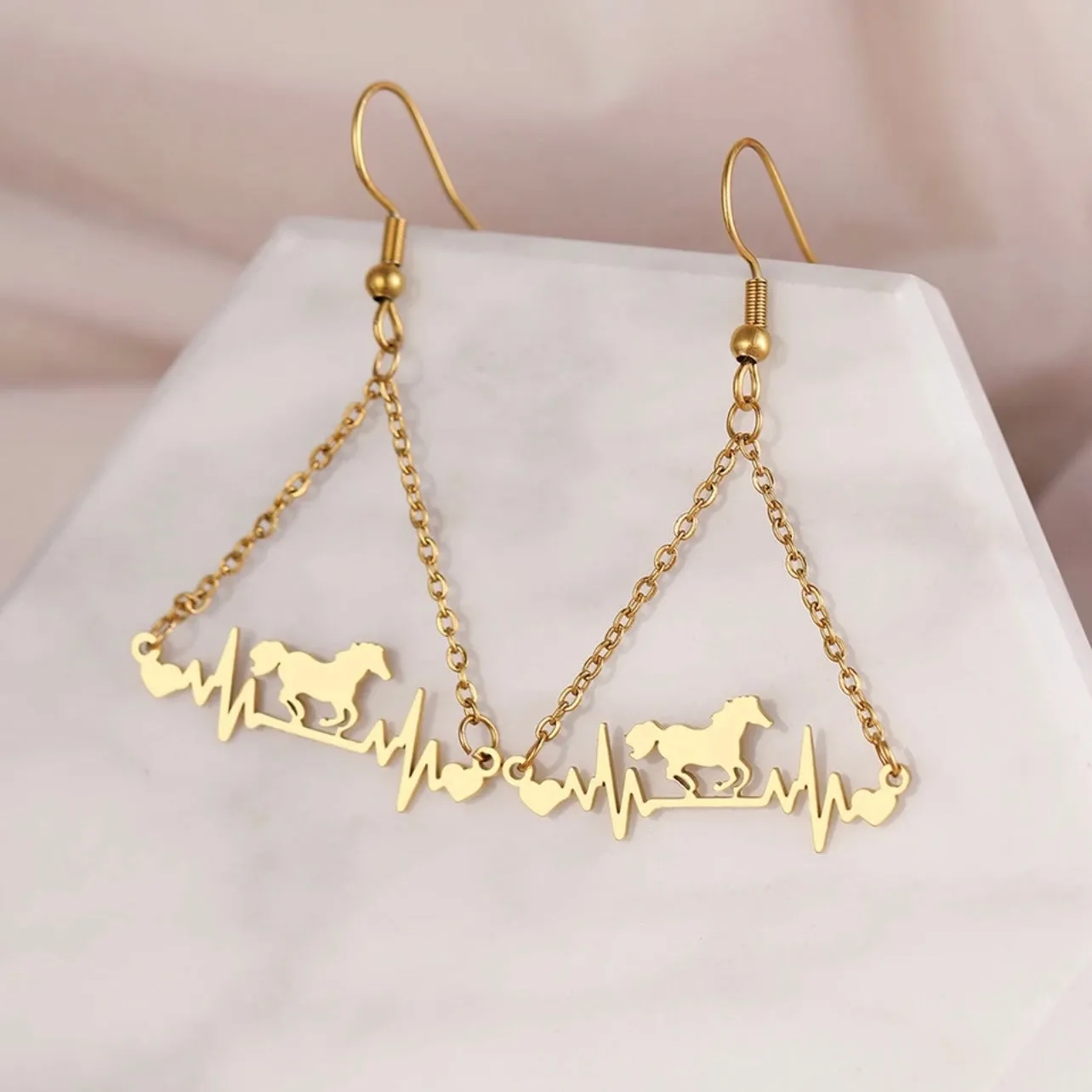 Horse Earrings - Delicate Horse Jewelry, Handmade Earrings, Delicate Jewelry, Horse Accessories