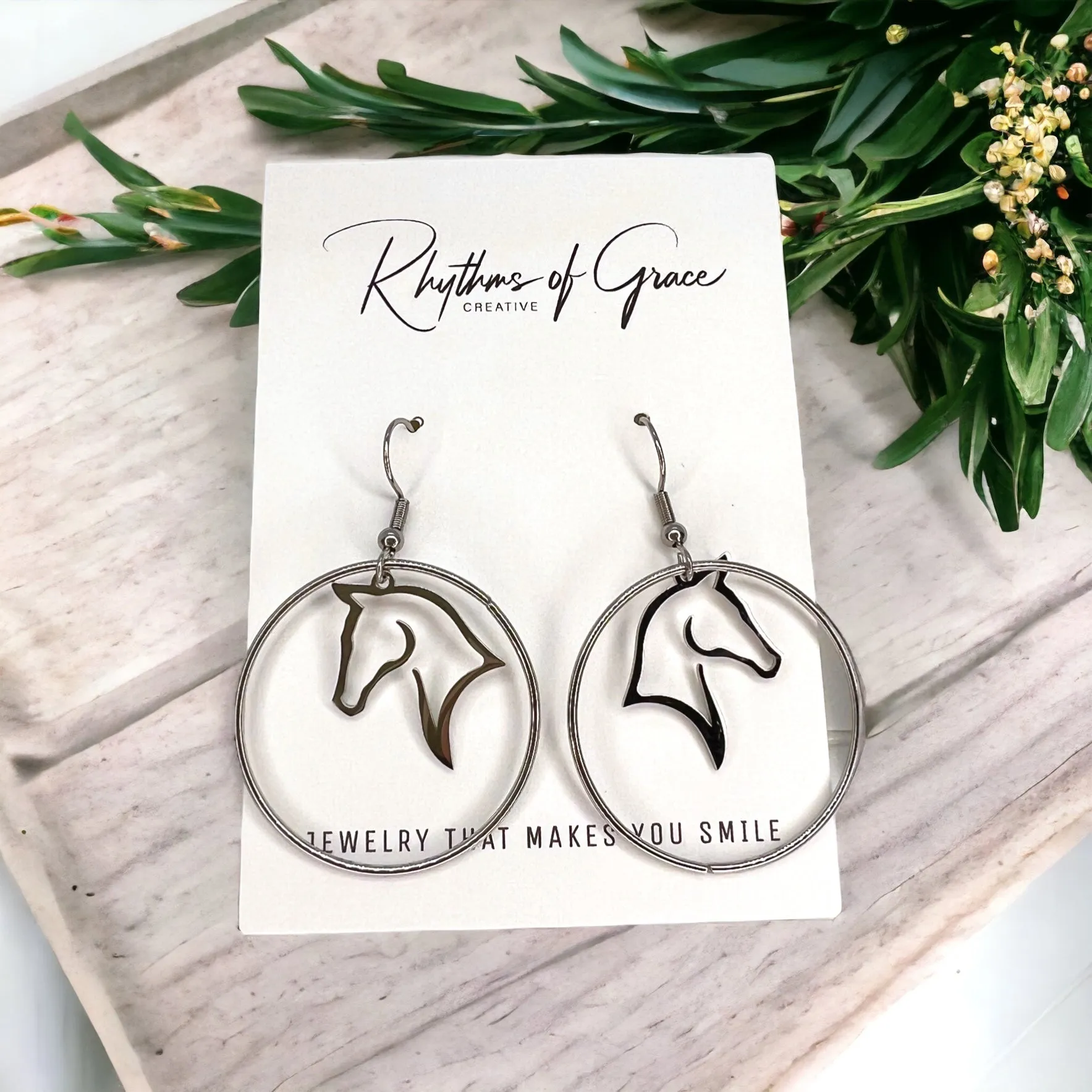 Horse Earrings - Delicate Horse Jewelry, Handmade Earrings, Delicate Jewelry, Horse Accessories