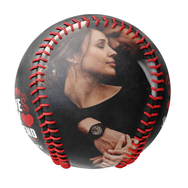 'I Love My Boyfriend ' Couple Photo Baseballs