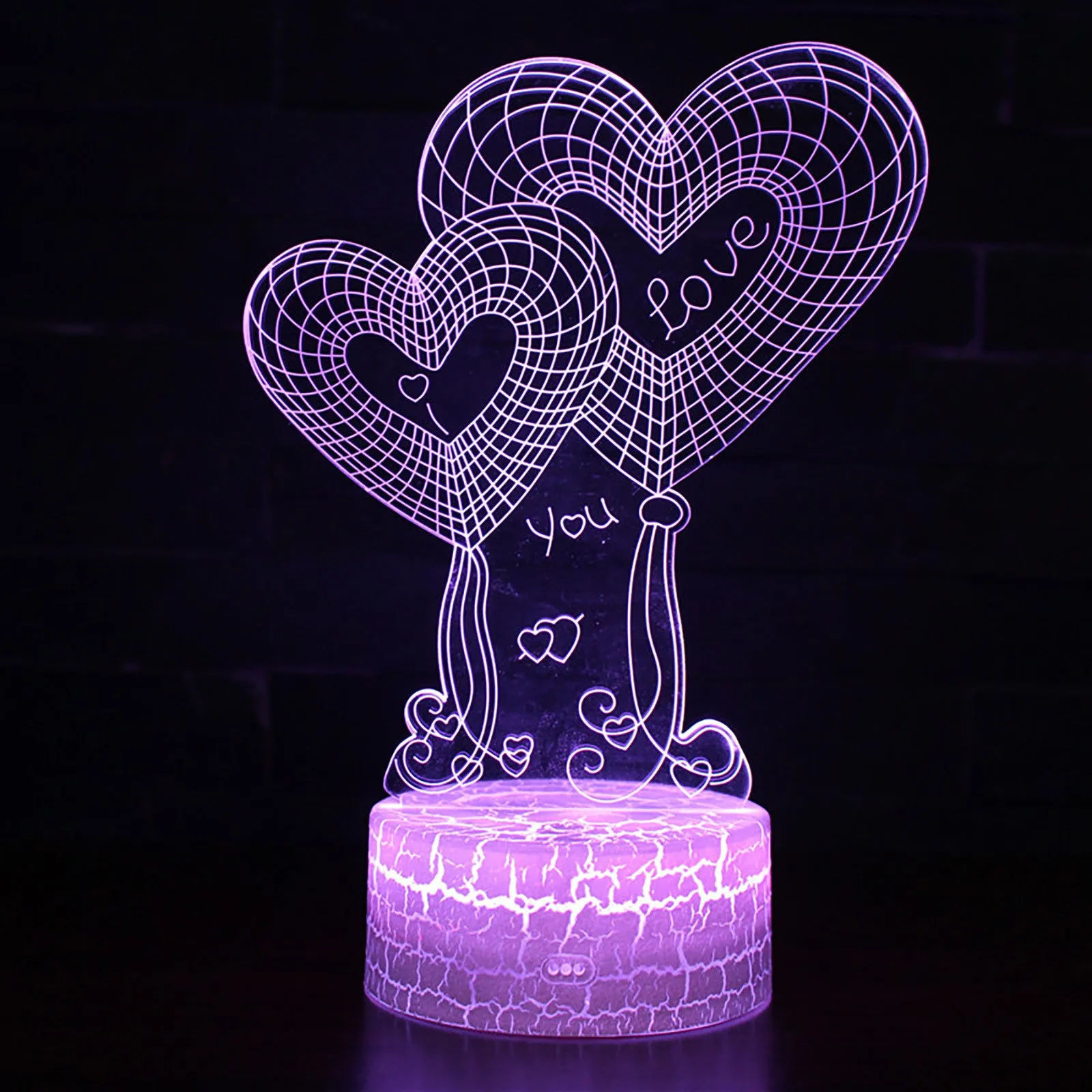 I LOVE YOU Sweet Lover Heart Balloon 3D LED USB Lamp Romantic Decorative Colorful Night Light Girlfriend Gift Mothers Day