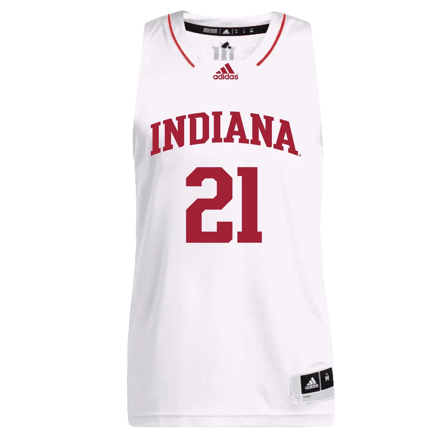 Indiana Hoosiers Adidas Men's Basketball White Student Athlete Jersey #21 Mackenzie Mgbako