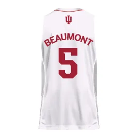 Indiana Hoosiers Adidas White Women's Basketball Student Athlete Jersey #5 Lenee Beaumont