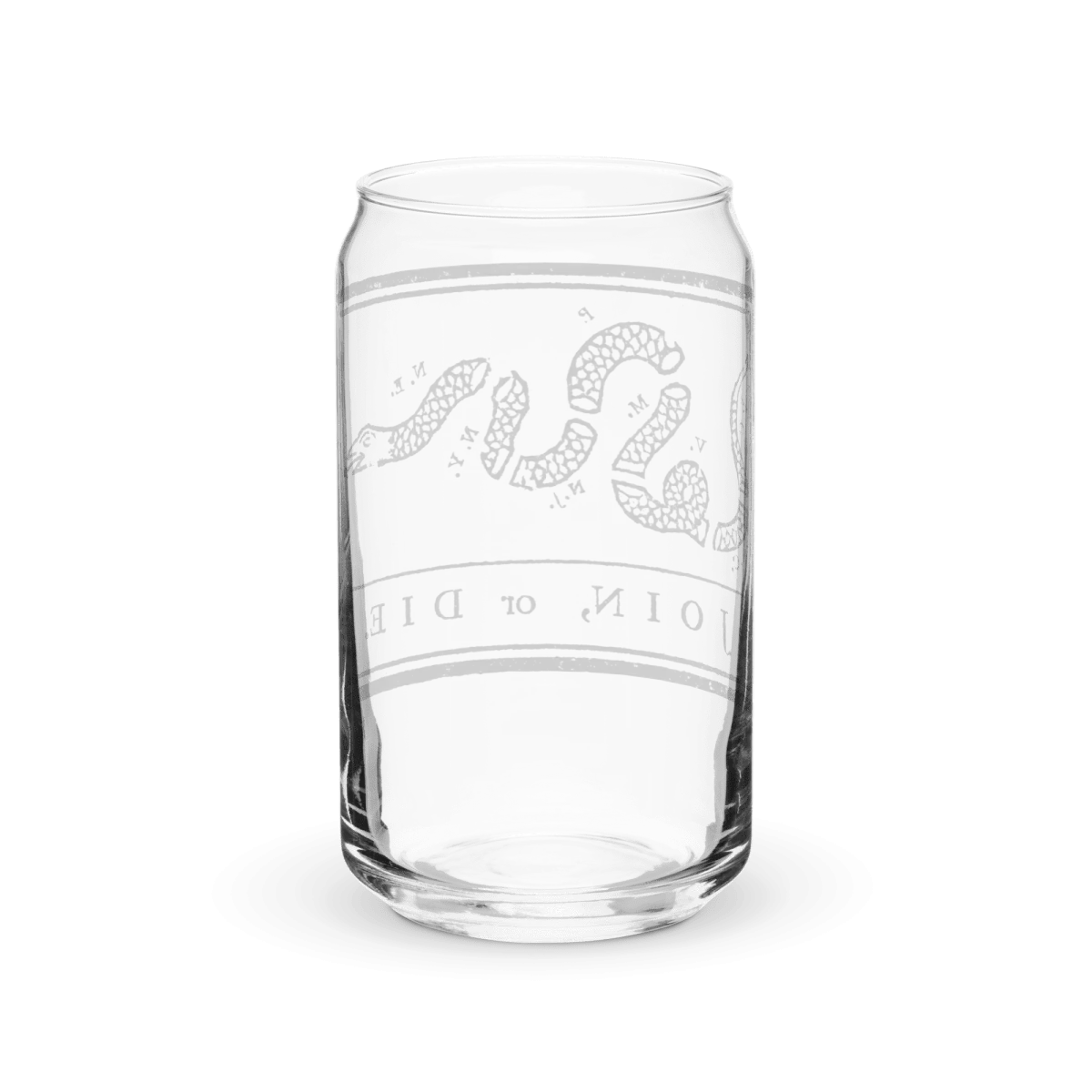 Join or Die Can-shaped glass