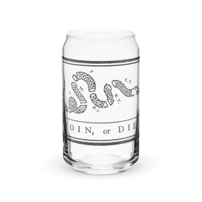 Join or Die Can-shaped glass