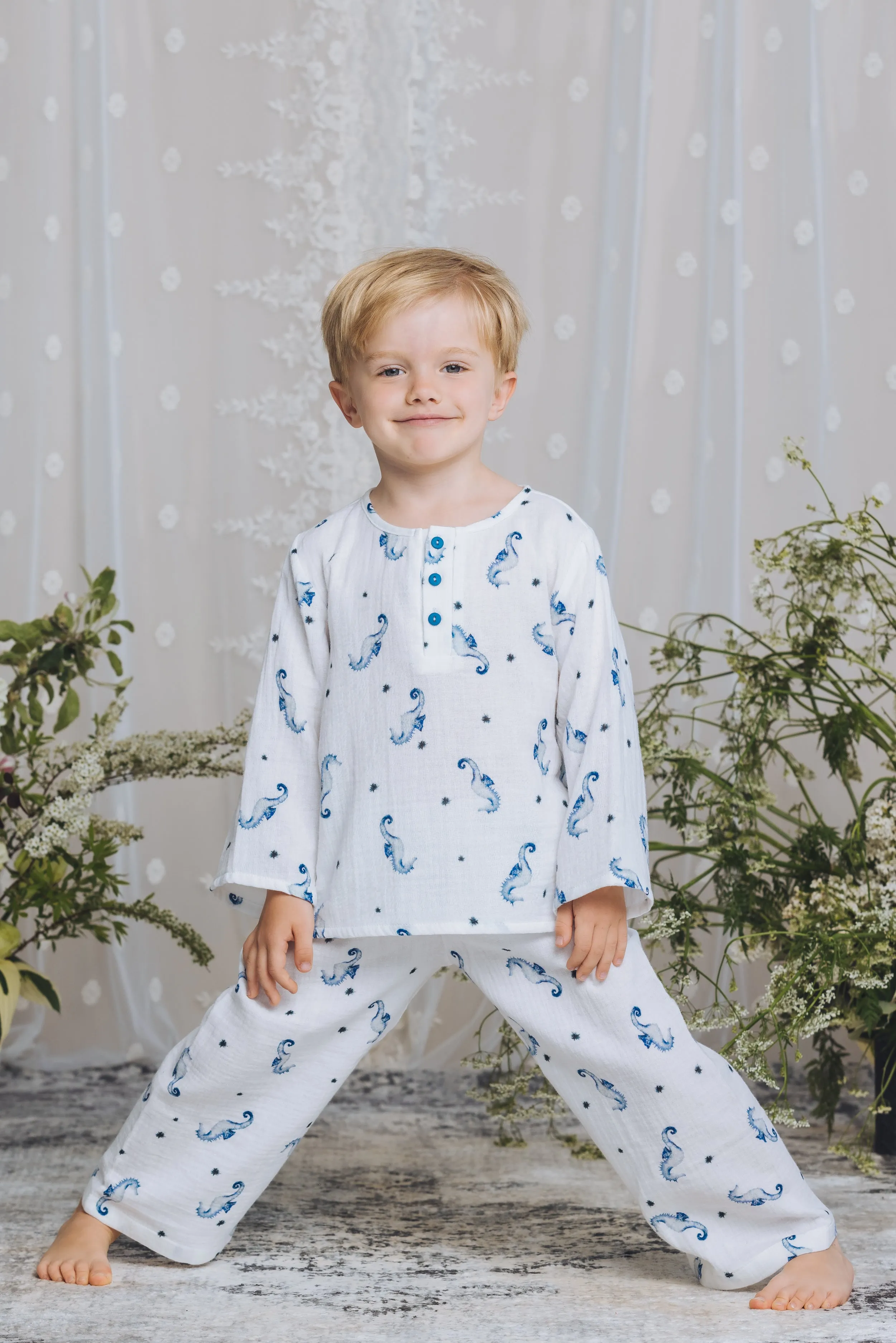 KARL - BOYS PYJAMA SEAHORSE PRINT