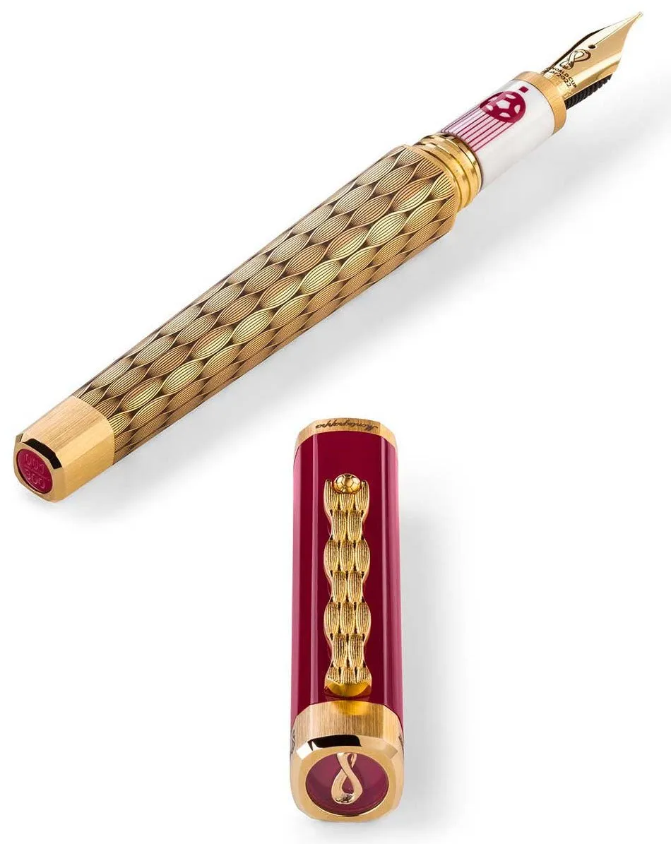 Limited Edition Montegrappa Al Tarikh Yuktab Extra Fine Nib Maroon/Yellow Gold Fountain Pen ISZ4F1IY_Q