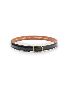 Maison Boinet 25mm Belt in Box Calf Leather Zamac