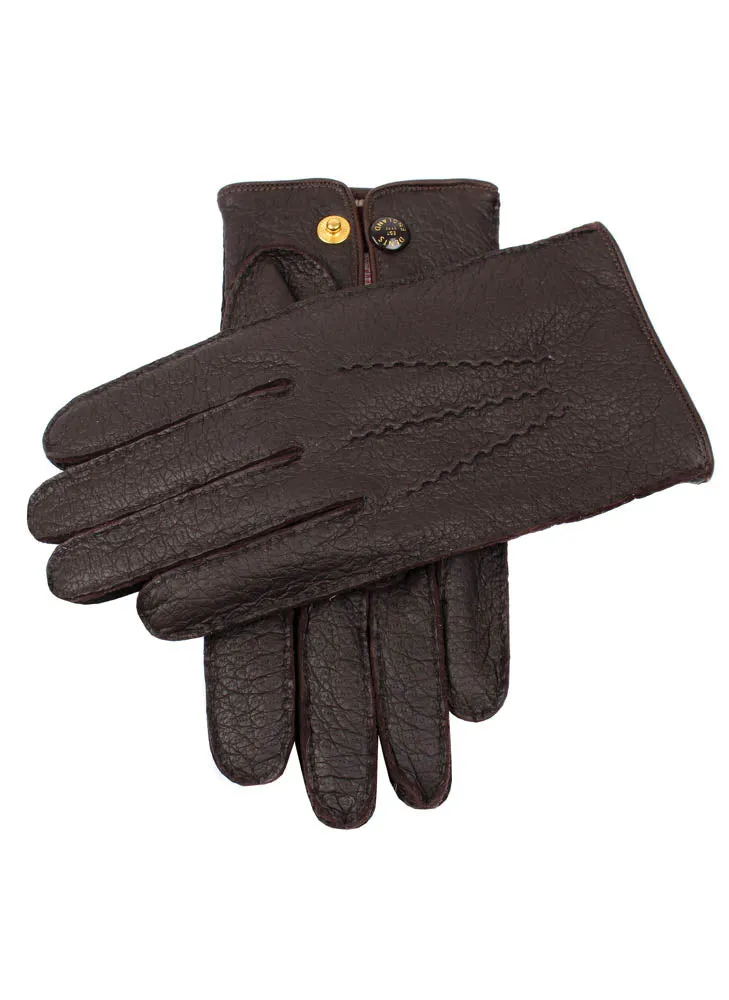 Men's Heritage Handsewn Three-Point Cashmere-Lined Peccary Leather Gloves