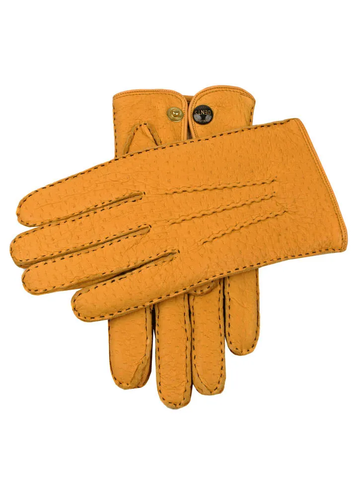 Men's Heritage Handsewn Three-Point Cashmere-Lined Peccary Leather Gloves