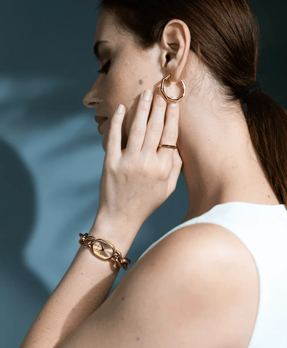 Moa Hoop Earrings 18ct Gold Plate