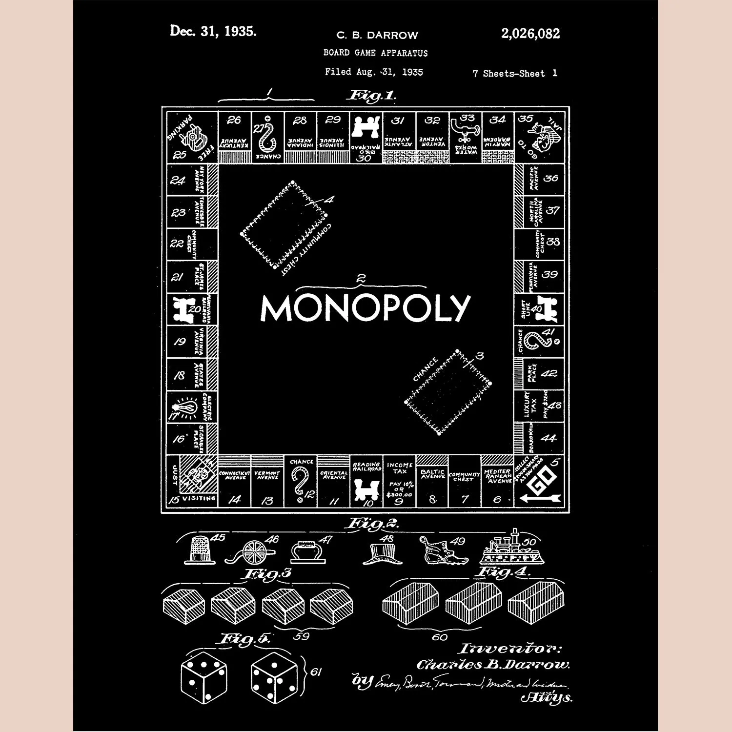 Monopoly Canvas Patent Print