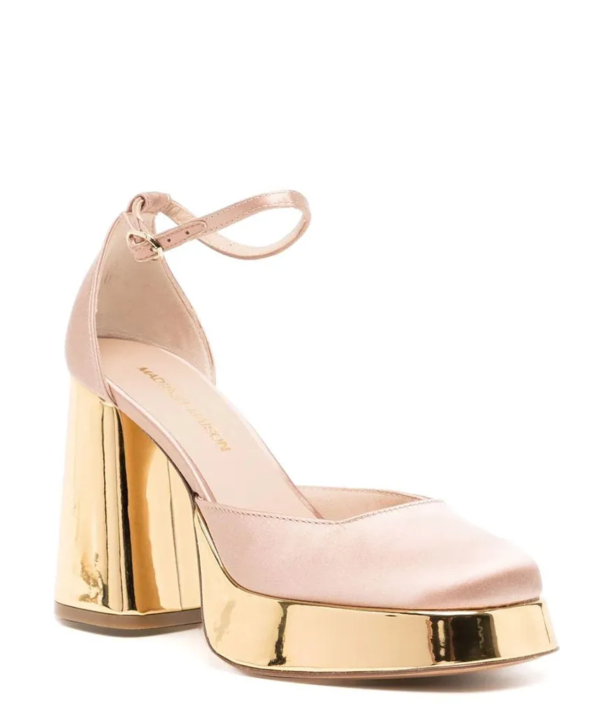 Nude/Gold Platform Heel