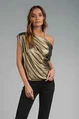 Off Shoulder Shimmer Top