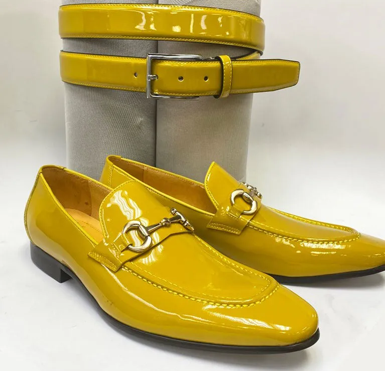 Patent Leather Belt Mustard