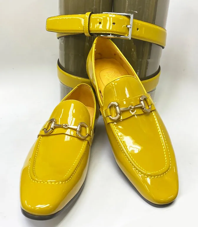 Patent Leather Belt Mustard