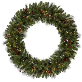 Philips 4ft Pine Cones and Berries Prelit LED Warm White Light Artificial Christmas Wreath