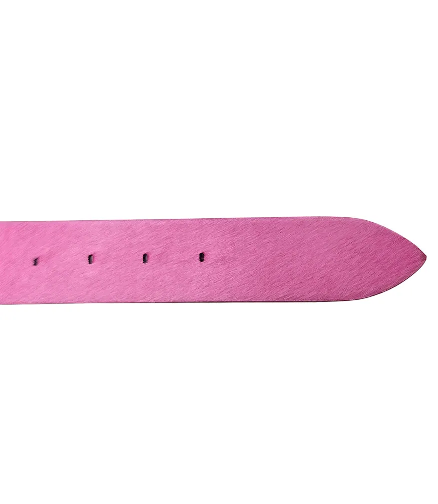 Pink Short Calf Hair Belt