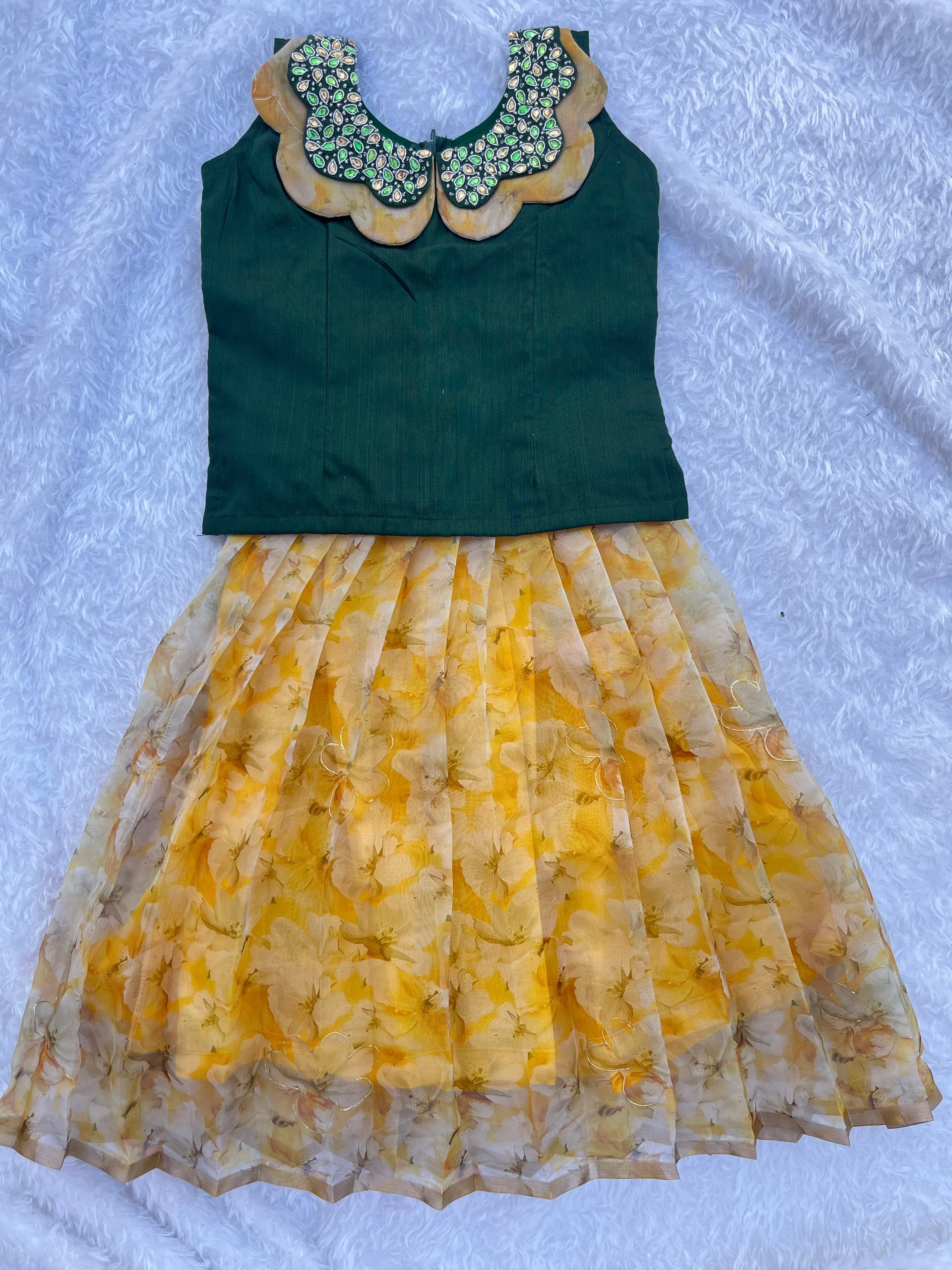 PRE ORDER : Little Princess Charm: Organza Frock with Hand Embroidery