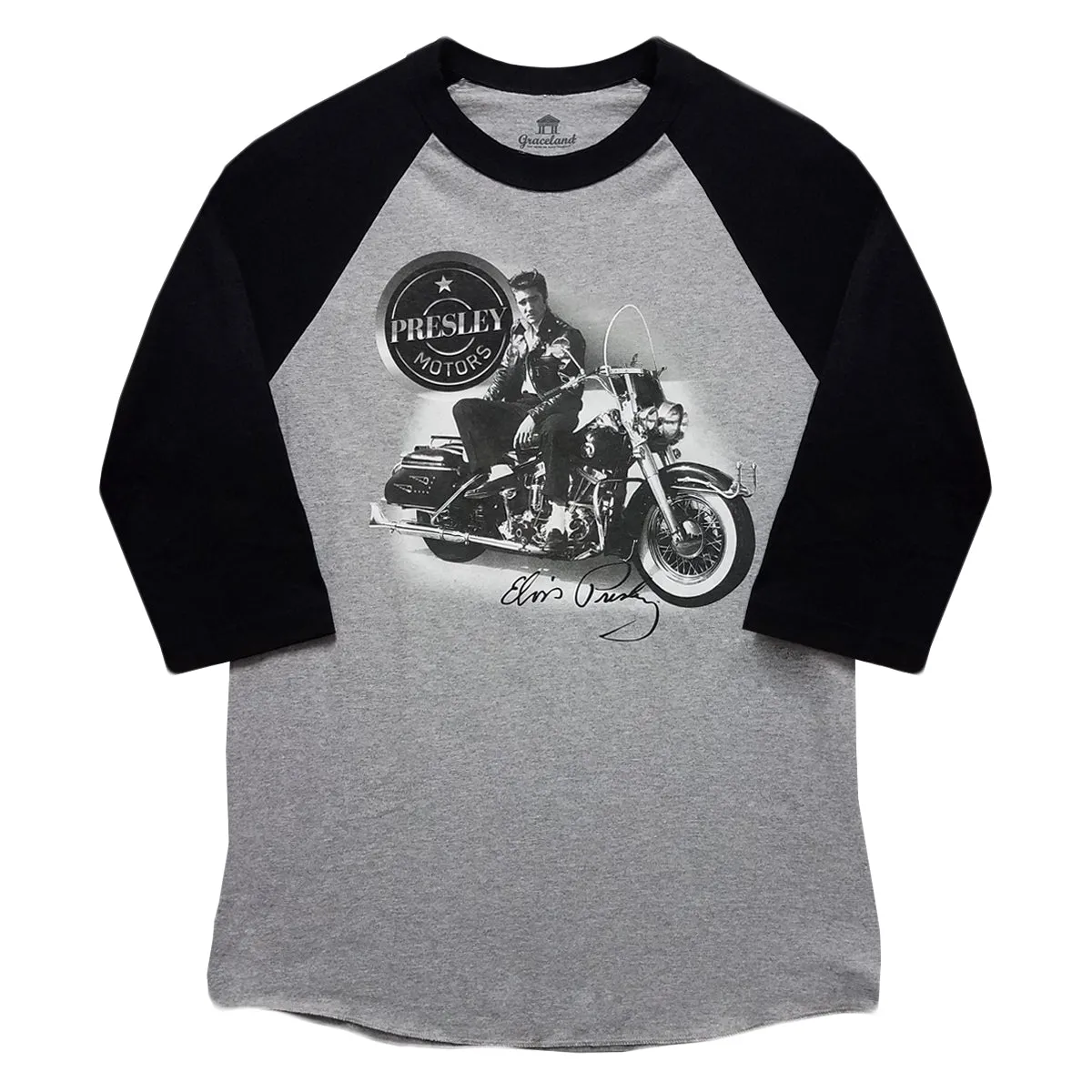 Presley Motors Elvis On Motorcycle Raglan