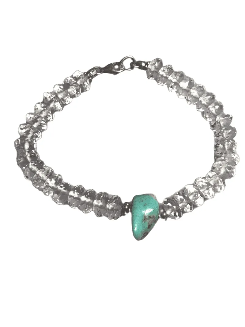 Quartz Crystal and Turquoise Gemstone Bracelet