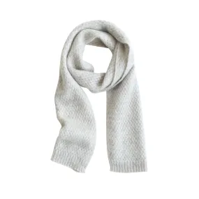 "Warmth Whisper" Waffle Knit Cashmere Scarf - Light Grey