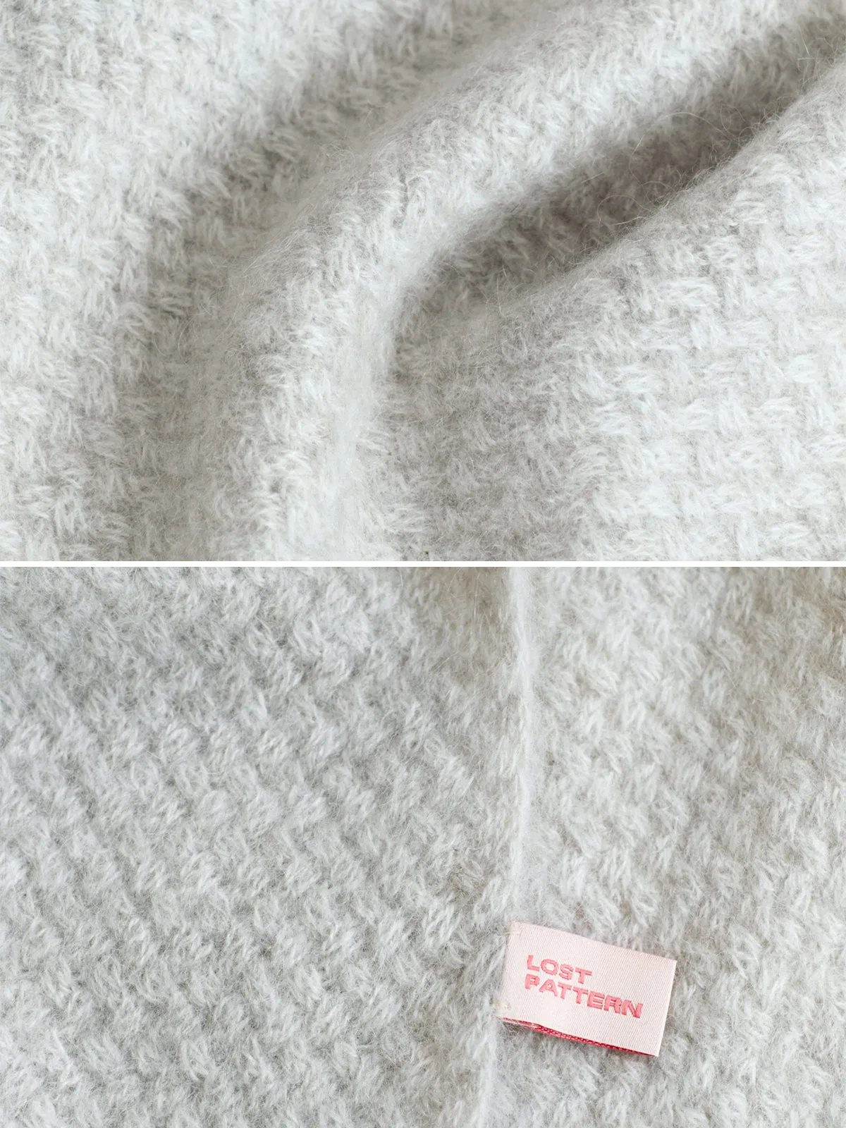 "Warmth Whisper" Waffle Knit Cashmere Scarf - Light Grey