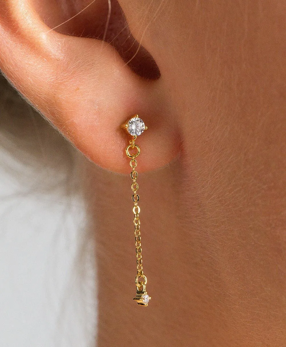 Rosa Earring White 18ct Gold Plated