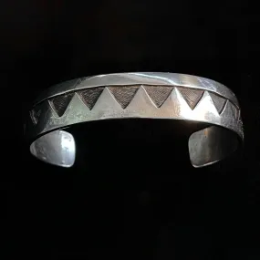 SOLD Vintage Native American Hopi Sterling Bracelet, Hallmarked Herbert Konayouse