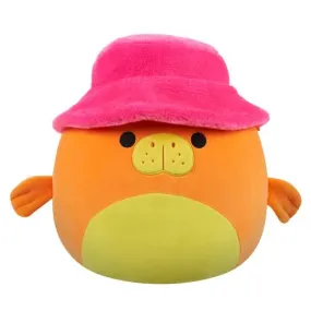 Squishmallow 12 Inch Barkev the Manatee with Fuzzy Bucket Hat Plush Toy