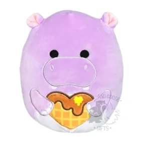 Squishmallow 12 Inch Hanna the Hippo with Waffle Heart Valentine Plush Toy