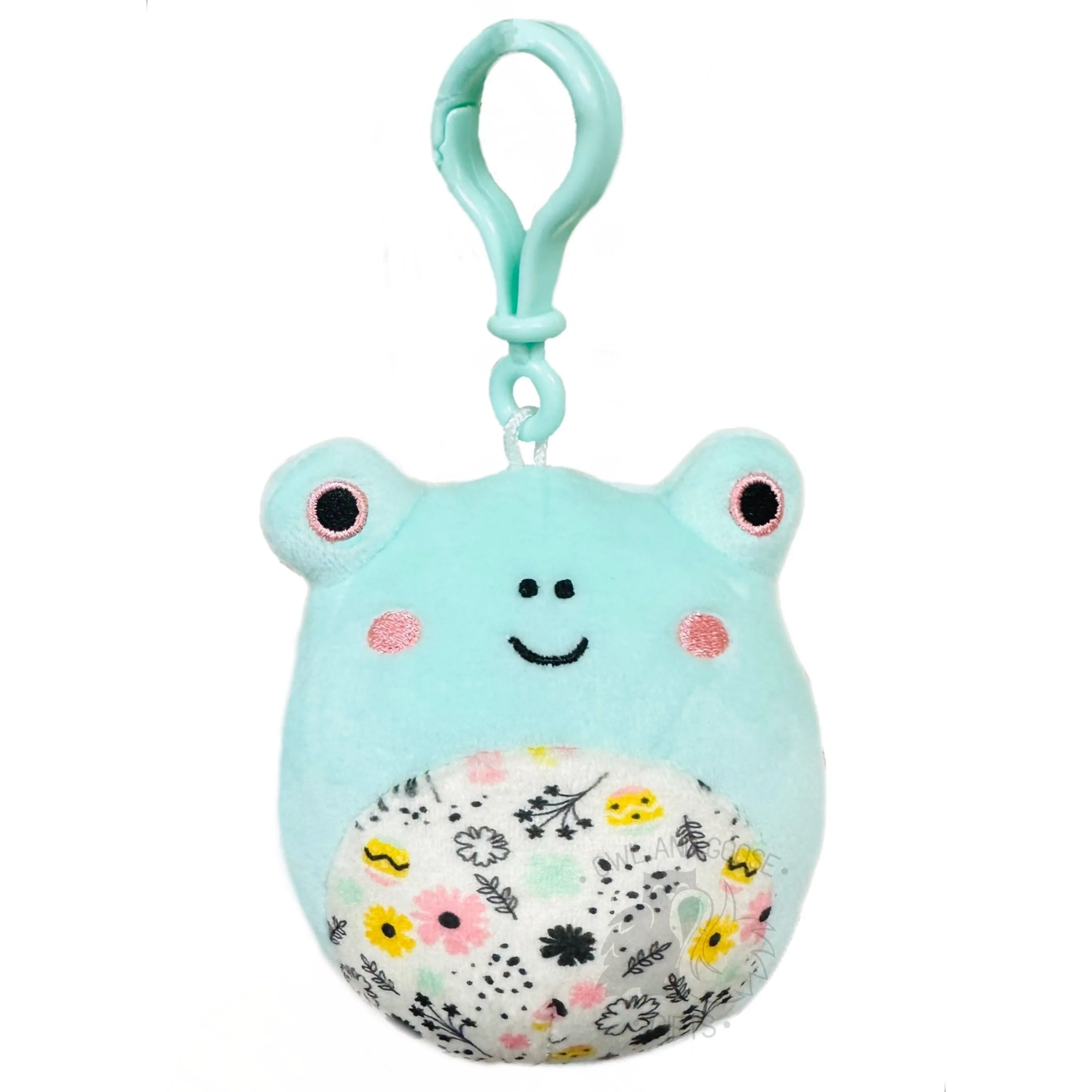 Squishmallow 3.5 Inch Fritz the Frog with Floral Belly Plush Clip