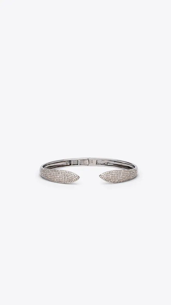 Sterling Oxidized Silver Hinge Bracelet