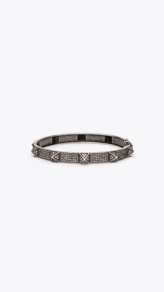 Sterling Oxidized Silver Stud Bracelet