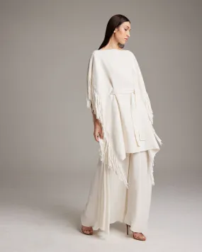 Textured Cotton Fringe Kaftan