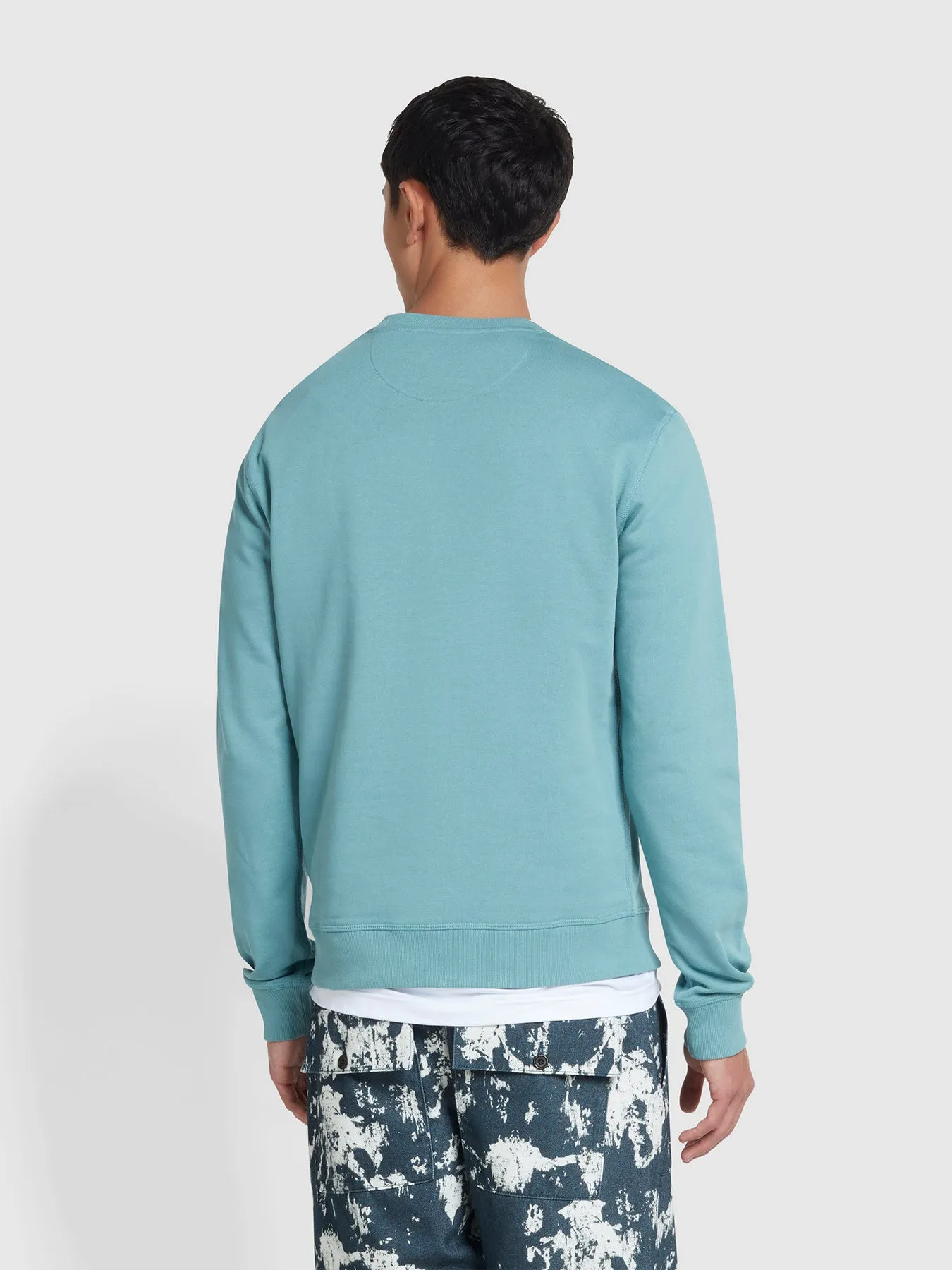 Tim Organic Cotton Crew Neck Sweatshirt In Brook Blue