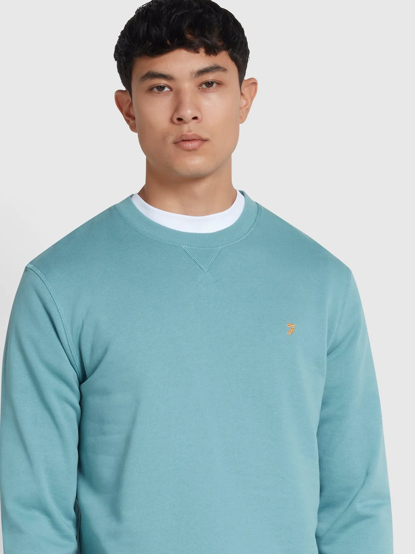 Tim Organic Cotton Crew Neck Sweatshirt In Brook Blue