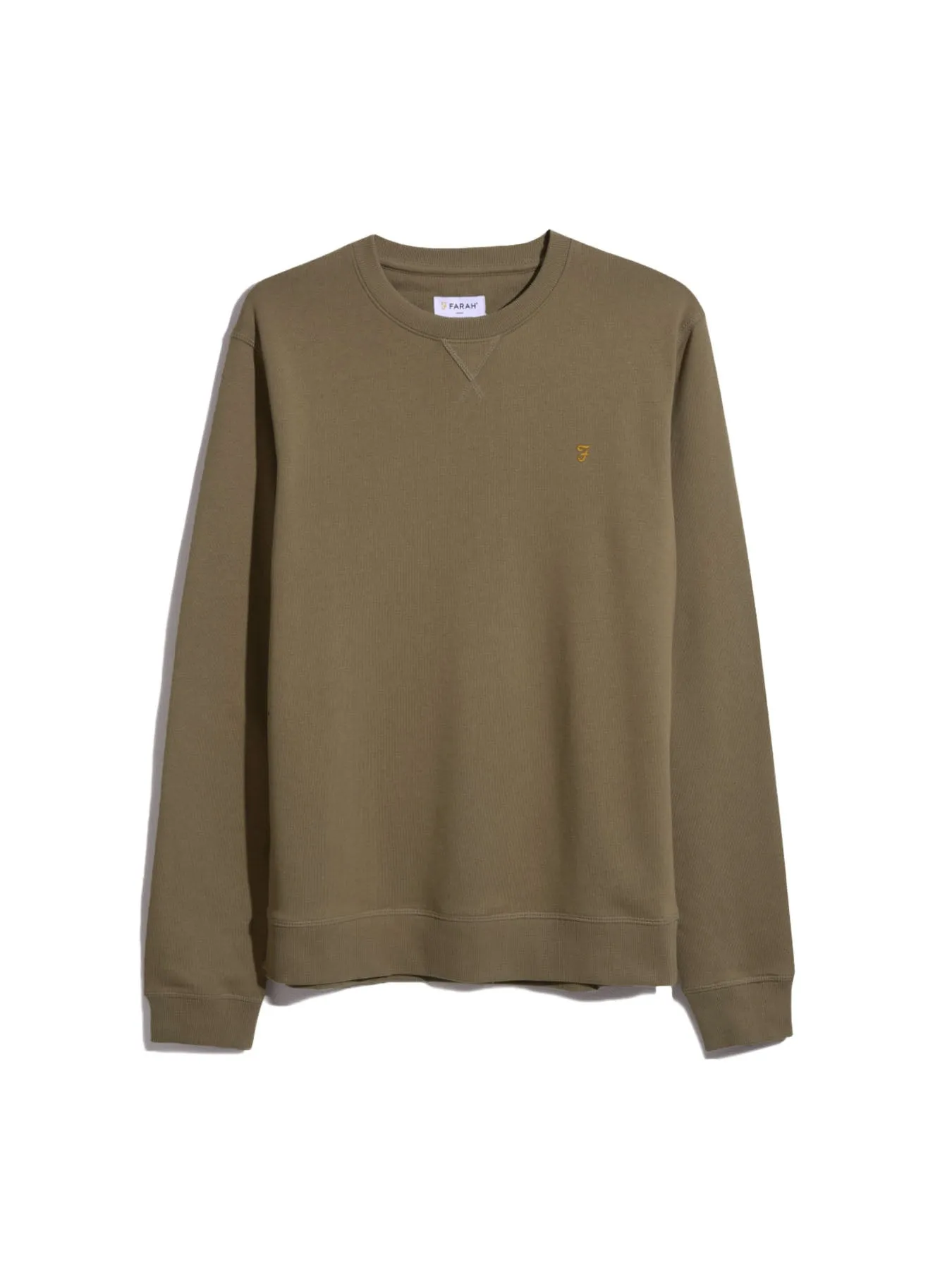 Tim Organic Cotton Crew Neck Sweatshirt In Farah Khaki Marl