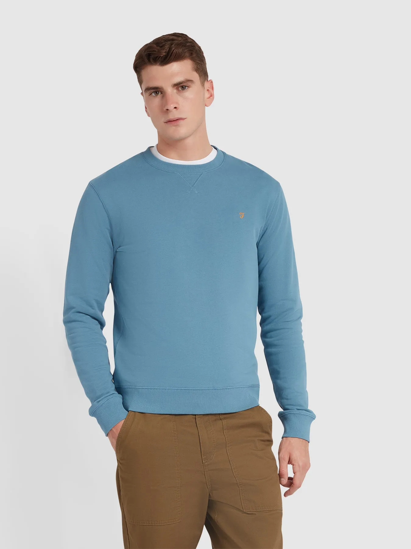 Tim Organic Cotton Crew Neck Sweatshirt In Para Blue