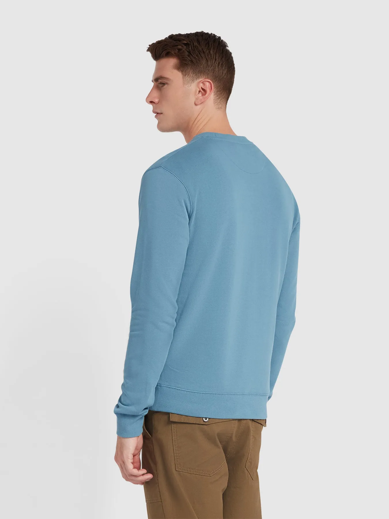 Tim Organic Cotton Crew Neck Sweatshirt In Para Blue