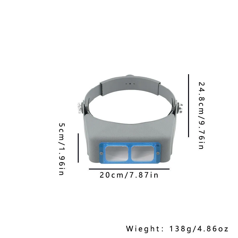 US 1-2 Pack Headband Magnifier Jewelers Magnifying Glasses Optical Headset Visor