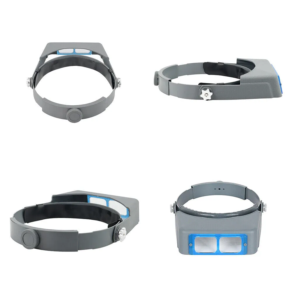 US 1-2 Pack Headband Magnifier Jewelers Magnifying Glasses Optical Headset Visor