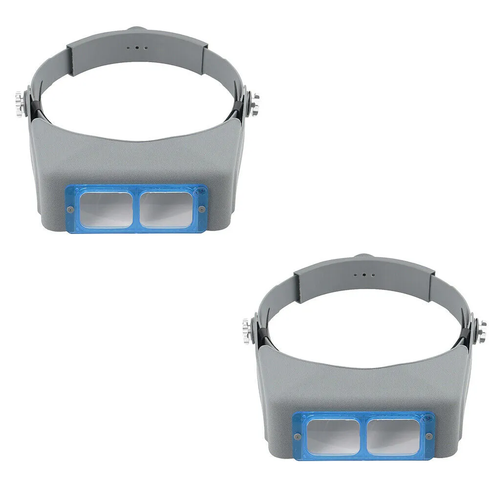 US 1-2 Pack Headband Magnifier Jewelers Magnifying Glasses Optical Headset Visor