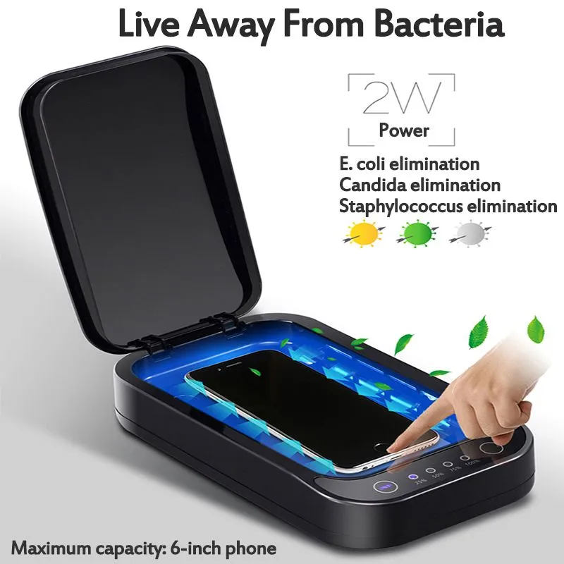 UV Disinfection Box Multifunctional Mask Phones Cleaner Personal Disinfection With Aromatherapy Esterilizador&Wireless Charging