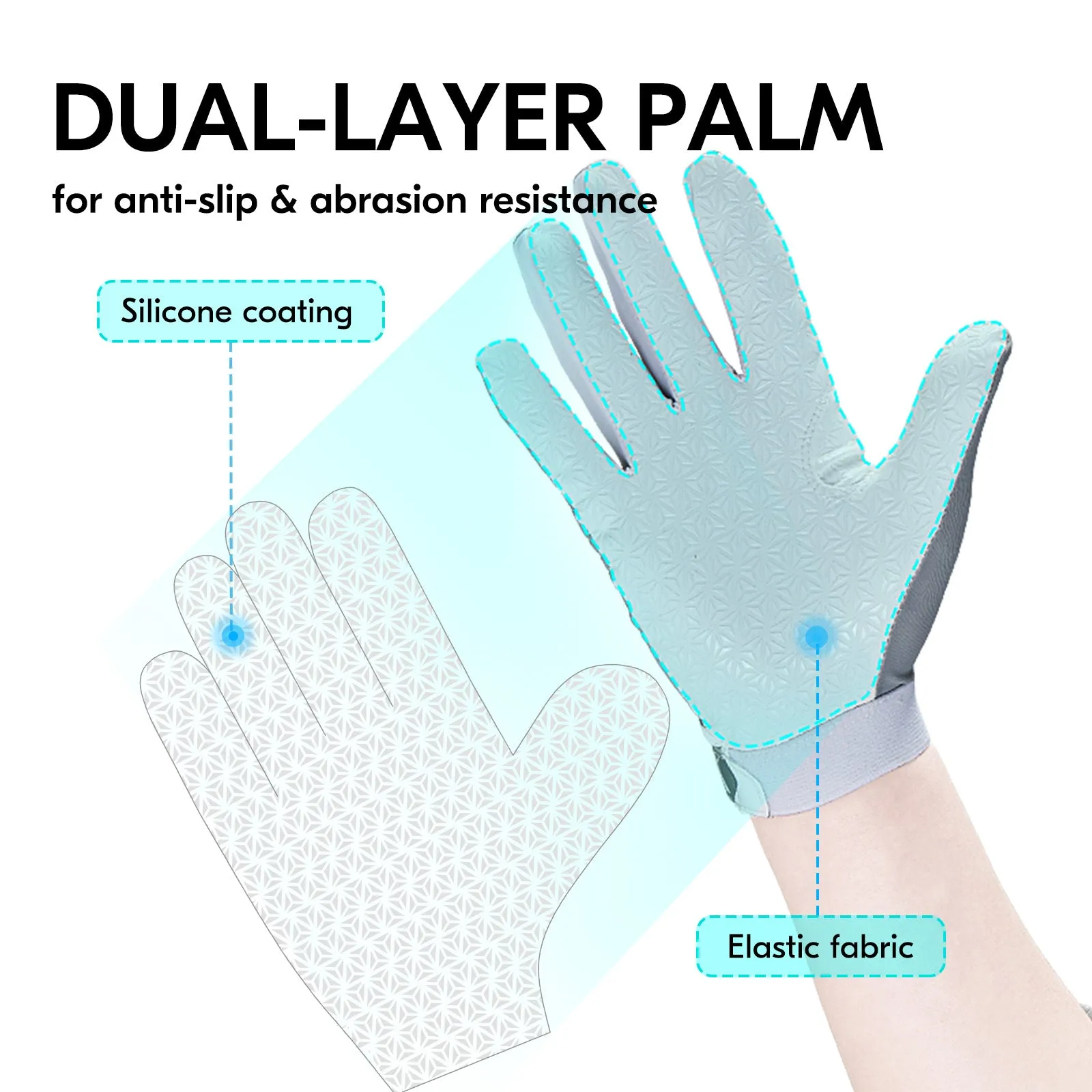 VGO 1pair UV Protection Summer Outdoor Gloves for unisex-adult with cool feeling,Anti-UV Gloves Sun Protective UPF 50  Full Finger Muti-purpose Gloves,Breathable,Anti-slip(AL2518)